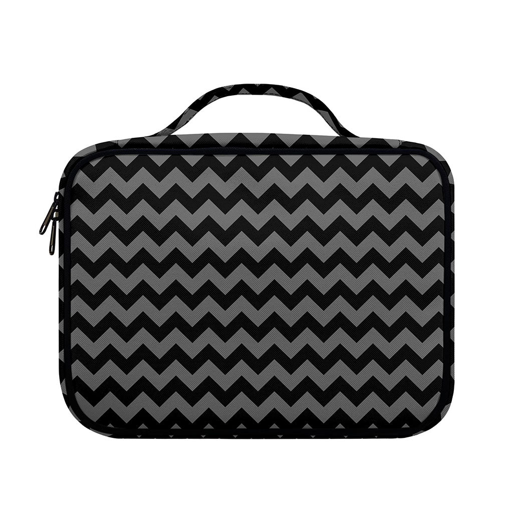 Grey And Black Chevron Pattern Print Briefcase Bible Bag