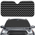 Grey And Black Chevron Pattern Print Car Windshield Sun Shade