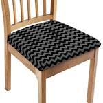 Grey And Black Chevron Pattern Print Chair Cushion Cover