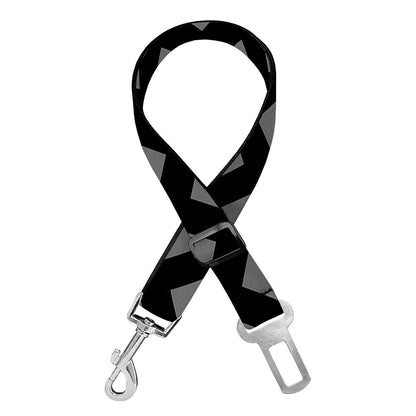 Grey And Black Chevron Pattern Print Dog Seat Belt