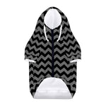 Grey And Black Chevron Pattern Print Dog Zip Up Hoodie