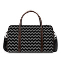 Grey And Black Chevron Pattern Print Duffel Bag