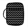 Grey And Black Chevron Pattern Print Front Pocket Bible Bag