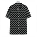 Grey And Black Chevron Pattern Print Hawaiian Shirt