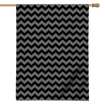 Grey And Black Chevron Pattern Print House Flag