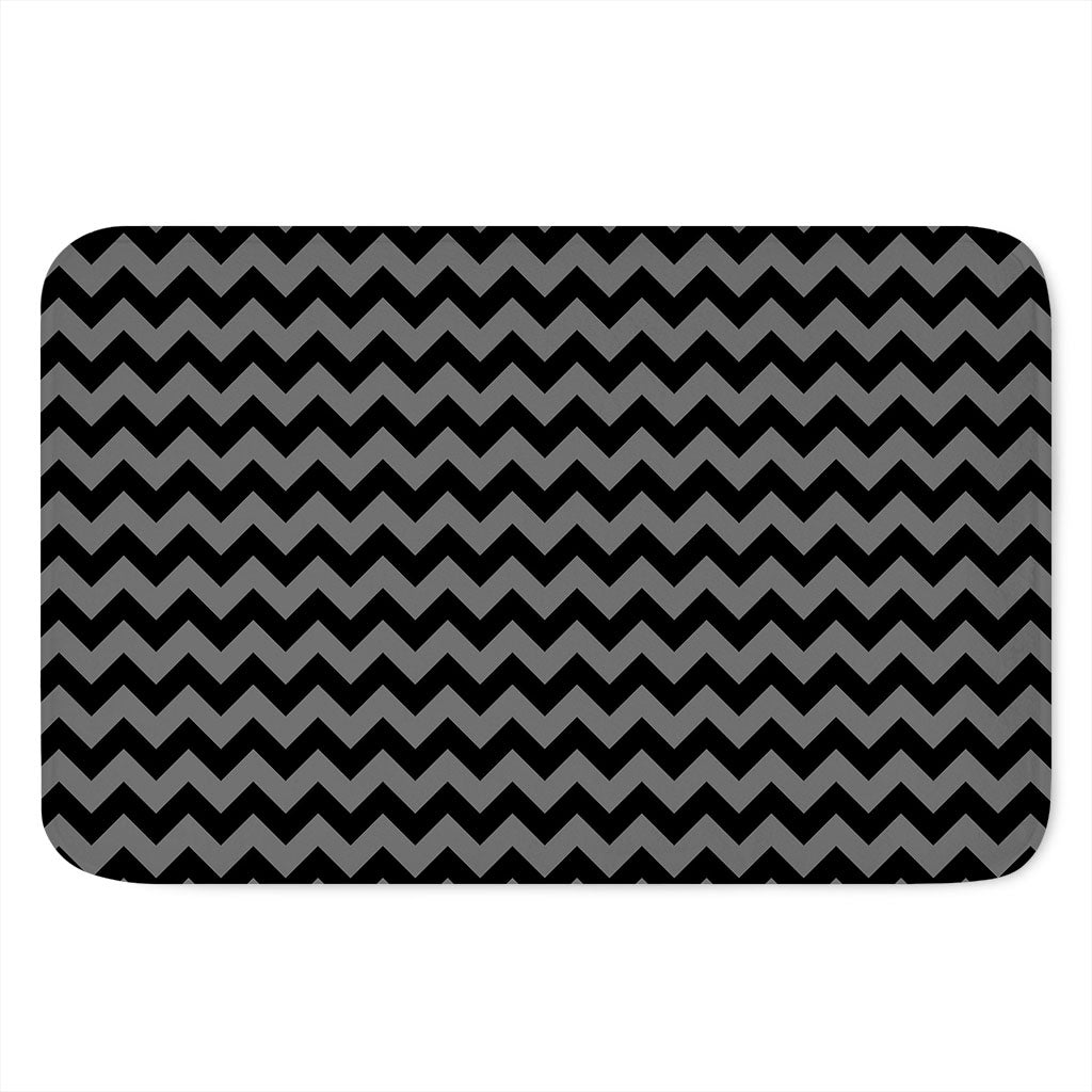 Grey And Black Chevron Pattern Print Indoor Door Mat