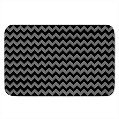 Grey And Black Chevron Pattern Print Indoor Door Mat
