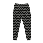 Grey And Black Chevron Pattern Print Jogger Pants