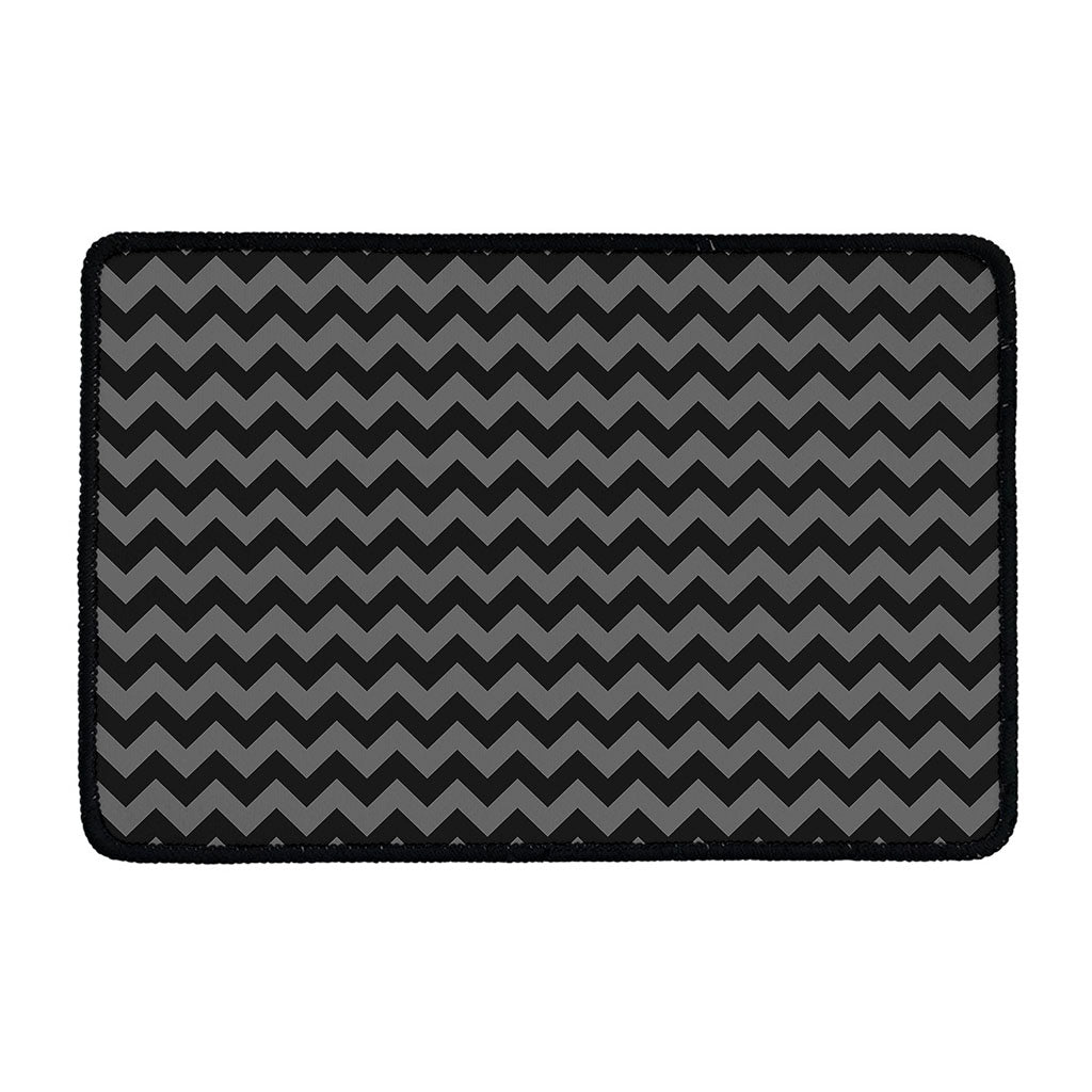 Grey And Black Chevron Pattern Print Kitchen Mat