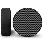 Grey And Black Chevron Pattern Print Leather Spare Tire Cover