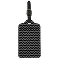 Grey And Black Chevron Pattern Print Luggage Tag