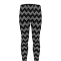 Grey And Black Chevron Pattern Print Men's Leggings