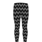 Grey And Black Chevron Pattern Print Men's leggings