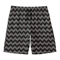 Grey And Black Chevron Pattern Print Men's Swim Trunks