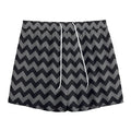 Grey And Black Chevron Pattern Print Mesh Shorts