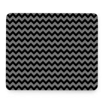 Grey And Black Chevron Pattern Print Mouse Pad