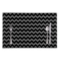 Grey And Black Chevron Pattern Print Placemat