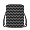 Grey And Black Chevron Pattern Print Rectangular Crossbody Bag