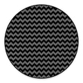 Grey And Black Chevron Pattern Print Round Floor Mat