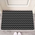Grey And Black Chevron Pattern Print Rubber Doormat