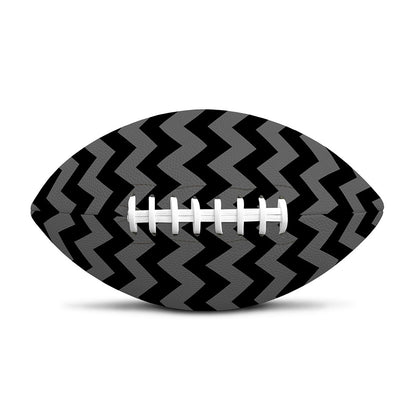 Grey And Black Chevron Pattern Print Rugby Ball