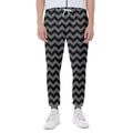 Grey And Black Chevron Pattern Print Joggers