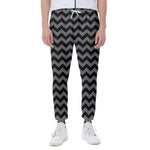 Grey And Black Chevron Pattern Print Scuba Joggers