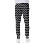Grey And Black Chevron Pattern Print Scuba Joggers