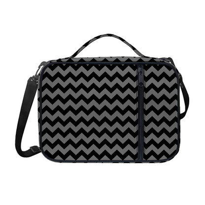 Grey And Black Chevron Pattern Print Shoulder Strap Bible Bag