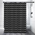 Grey And Black Chevron Pattern Print Shower Curtain