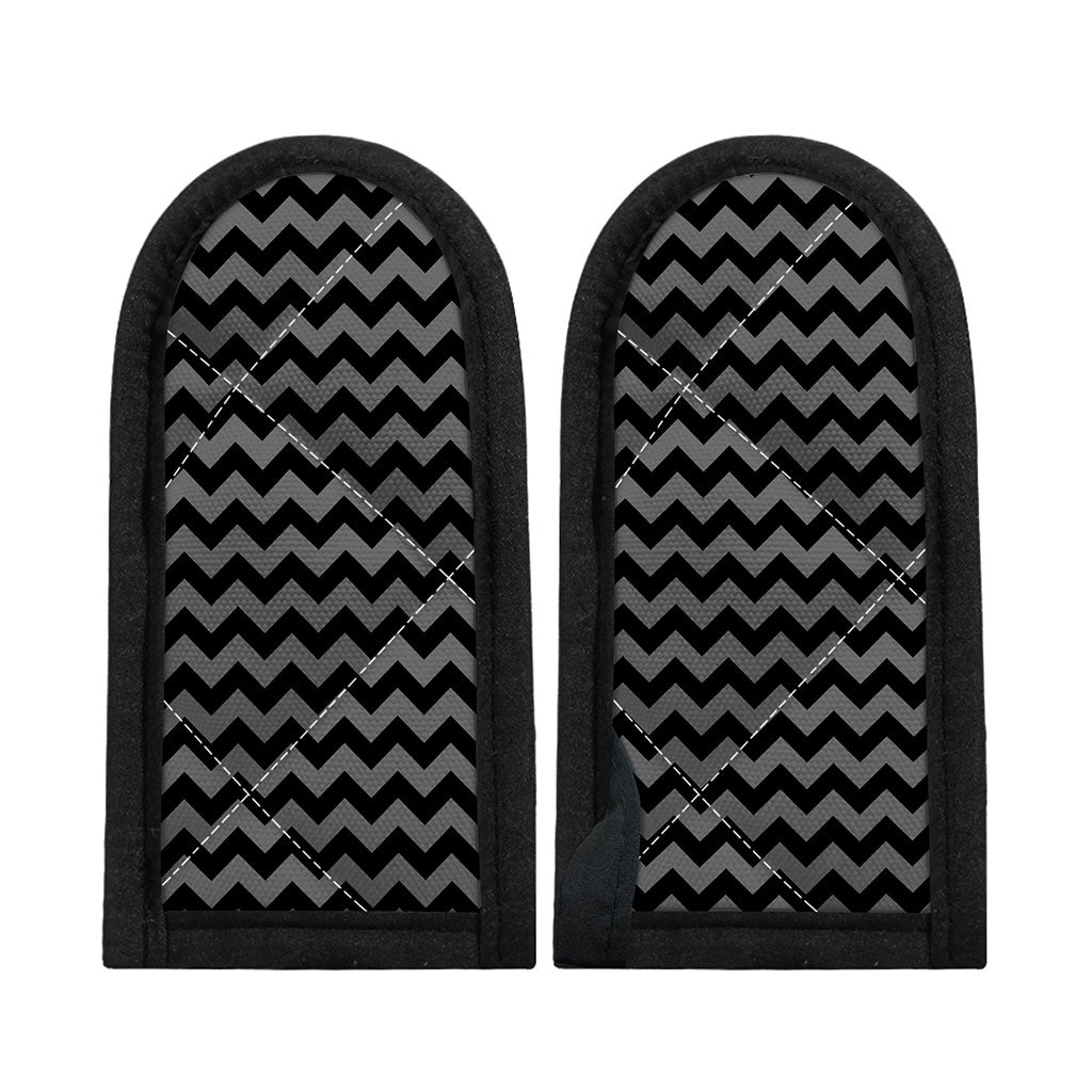 Grey And Black Chevron Pattern Print Skillet Handle Cover