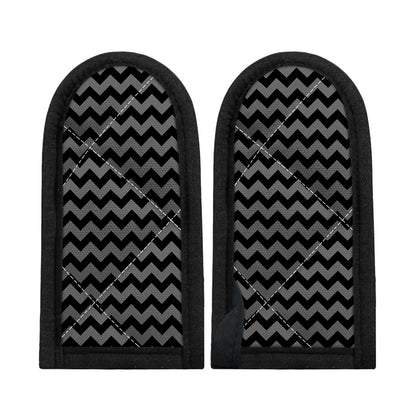 Grey And Black Chevron Pattern Print Skillet Handle Cover