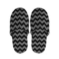Grey And Black Chevron Pattern Print Slippers