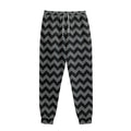 Grey And Black Chevron Pattern Print Sweatpants