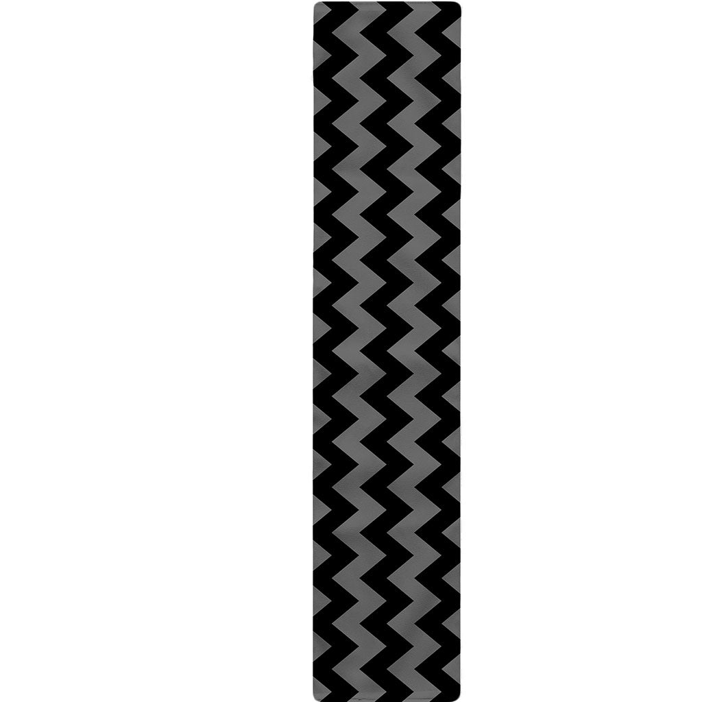 Grey And Black Chevron Pattern Print Table Runner