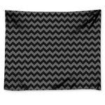 Grey And Black Chevron Pattern Print Tapestry