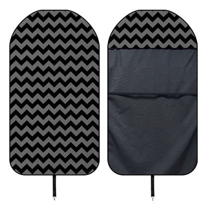 Grey And Black Chevron Pattern Print Waterproof Car Seat Cover