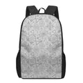 Grey And Black Mystical Wiccan Print 17 Inch Backpack
