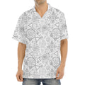 Grey And Black Mystical Wiccan Print Aloha Shirt