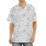 Grey And Black Mystical Wiccan Print Aloha Shirt