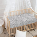 Grey And Black Mystical Wiccan Print Baby Crib Sheet