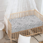 Grey And Black Mystical Wiccan Print Baby Crib Sheet