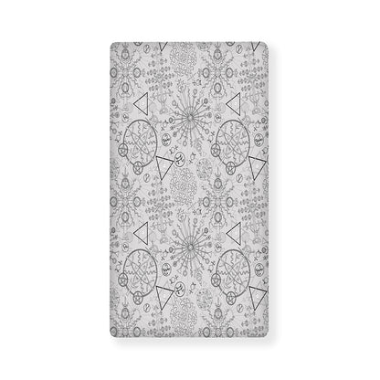 Grey And Black Mystical Wiccan Print Baby Crib Sheet