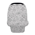 Grey And Black Mystical Wiccan Print Baby Seat Cover