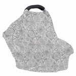 Grey And Black Mystical Wiccan Print Baby Seat Cover