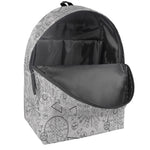 Grey And Black Mystical Wiccan Print Backpack