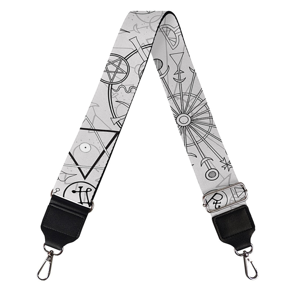 Grey And Black Mystical Wiccan Print Bag Strap