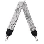Grey And Black Mystical Wiccan Print Bag Strap