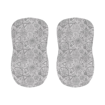 Grey And Black Mystical Wiccan Print Bar Stool Covers
