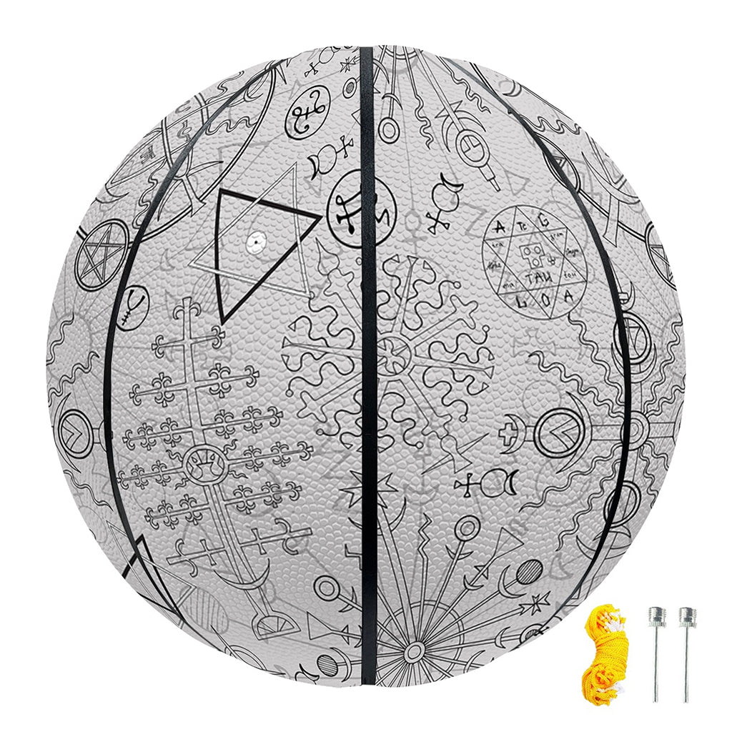 Grey And Black Mystical Wiccan Print Basketball